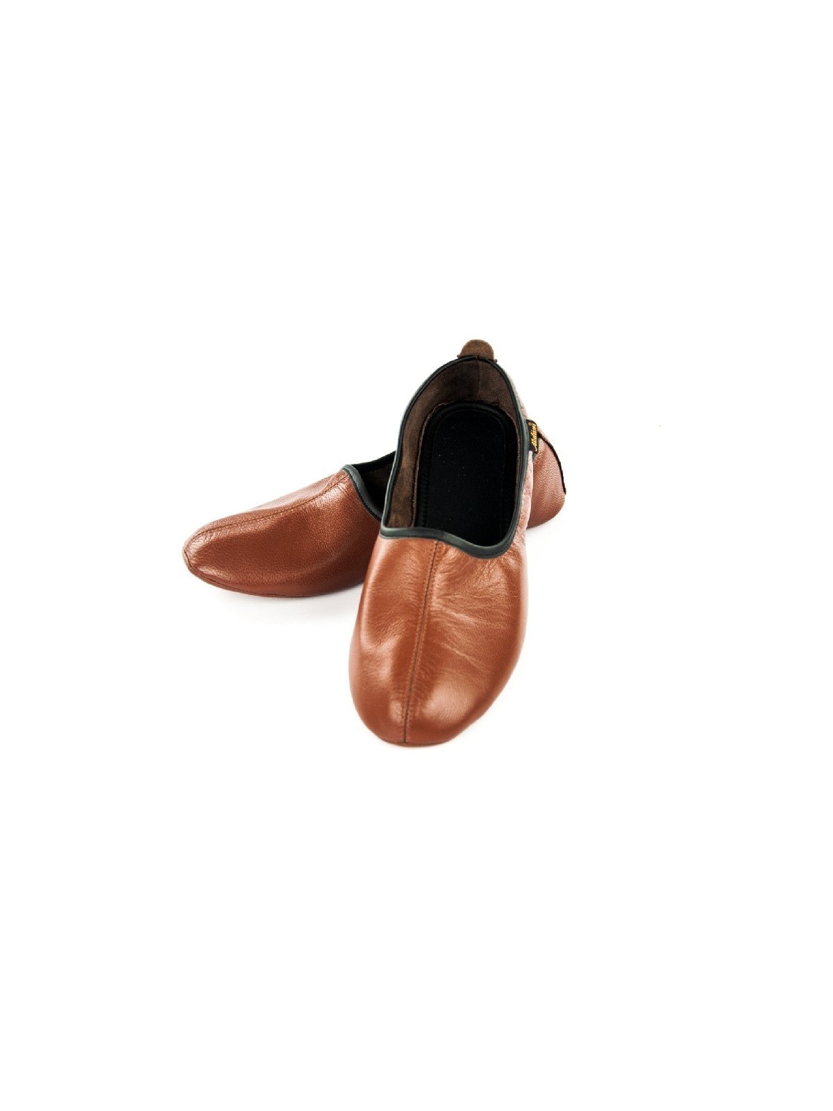 Brown Genuine Leather Handmade Tawaf Shoes for Women | Muslim Khuffain Socks for Salah, Hajj, Umrah & Home Use - Ihvan