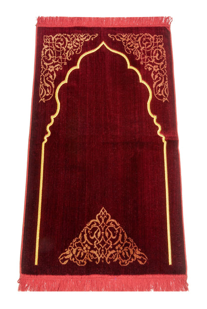 Classic Velvet Muslim Prayer Rug (Sajadah | Janamaz | Salah Mat) - Ihvan