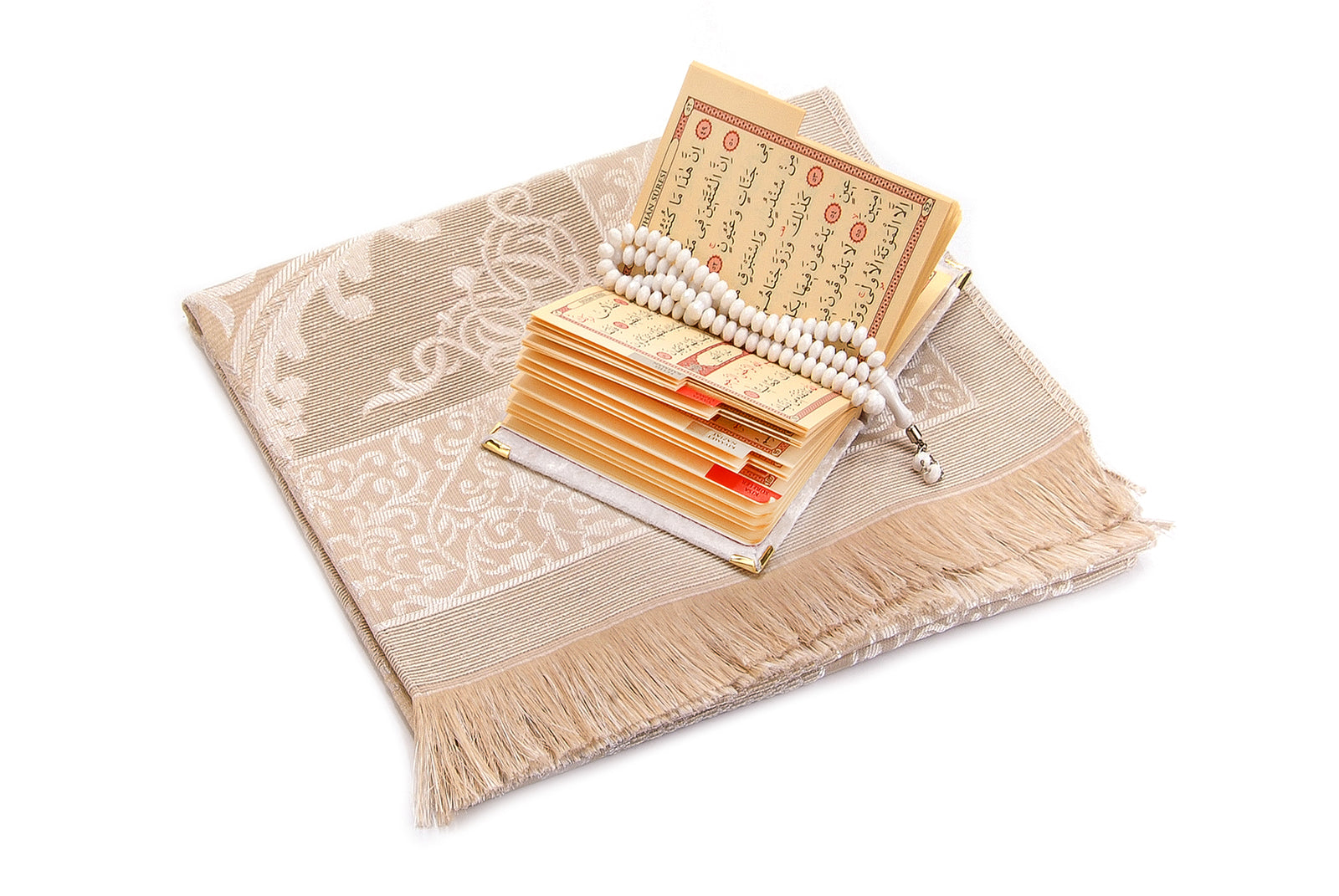 Elegant Velvet Muslims Prayer Rug Gift Set (Sajadah | Yaseen | Tasbih) - Ihvan