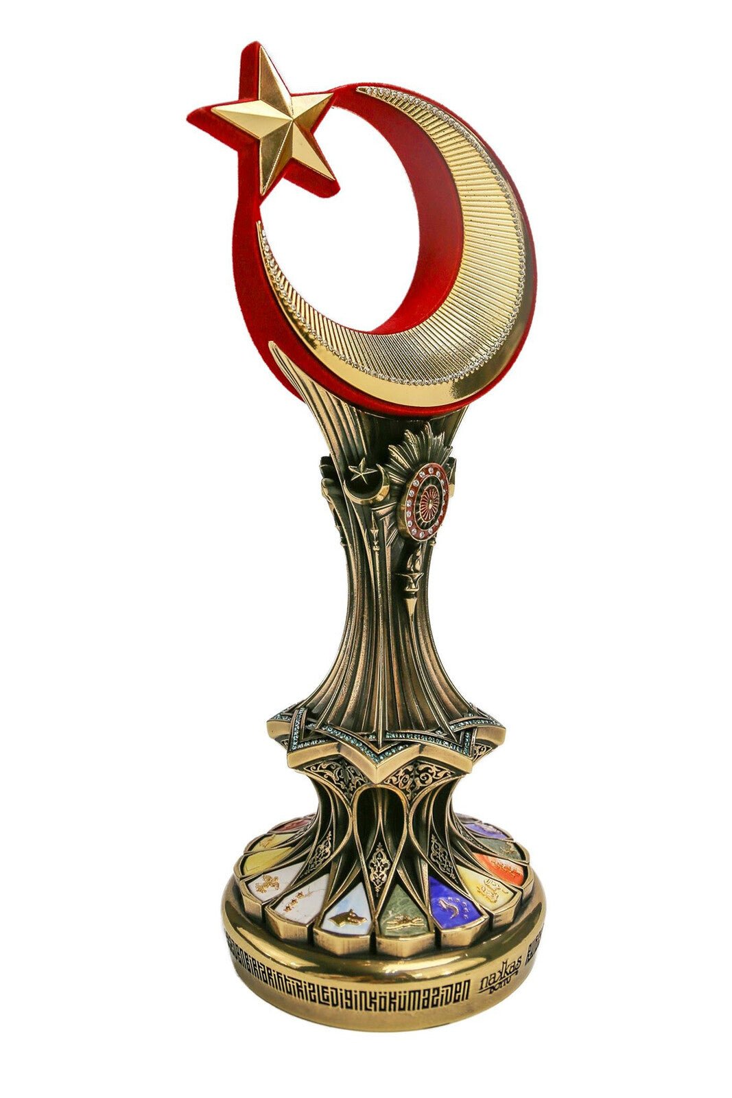 Elegant Crescent & Star Turkish Tabletop Figurine | Ottoman Style Collectible Home Decor Gift - Ihvan