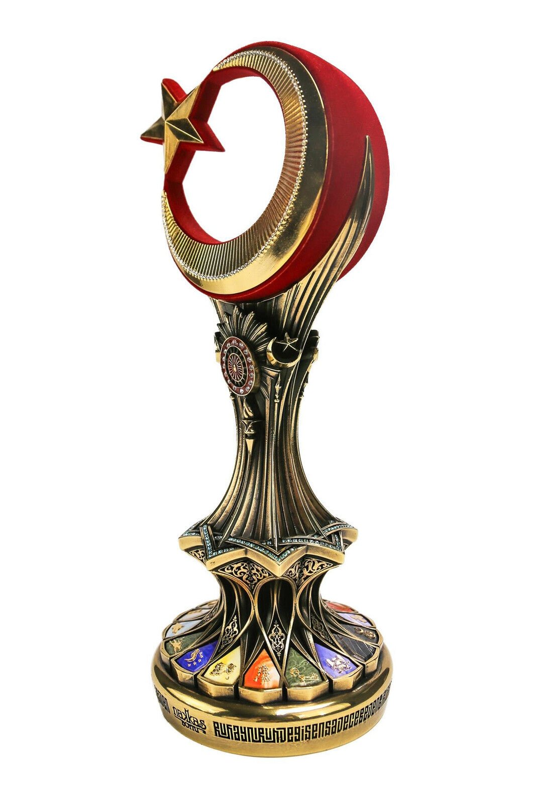 Elegant Crescent & Star Turkish Tabletop Figurine | Ottoman Style Collectible Home Decor Gift - Ihvan