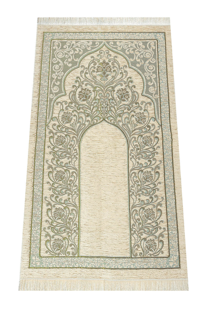 Muslimischer Gebetsteppich mit Gebetsperlen | Janamaz | Sajadah | Weicher islamischer Gebetsteppich mit neuem Mihrab-Design | Islamische Geschenke | Gebetsteppichmatte, Chenille-Stoff