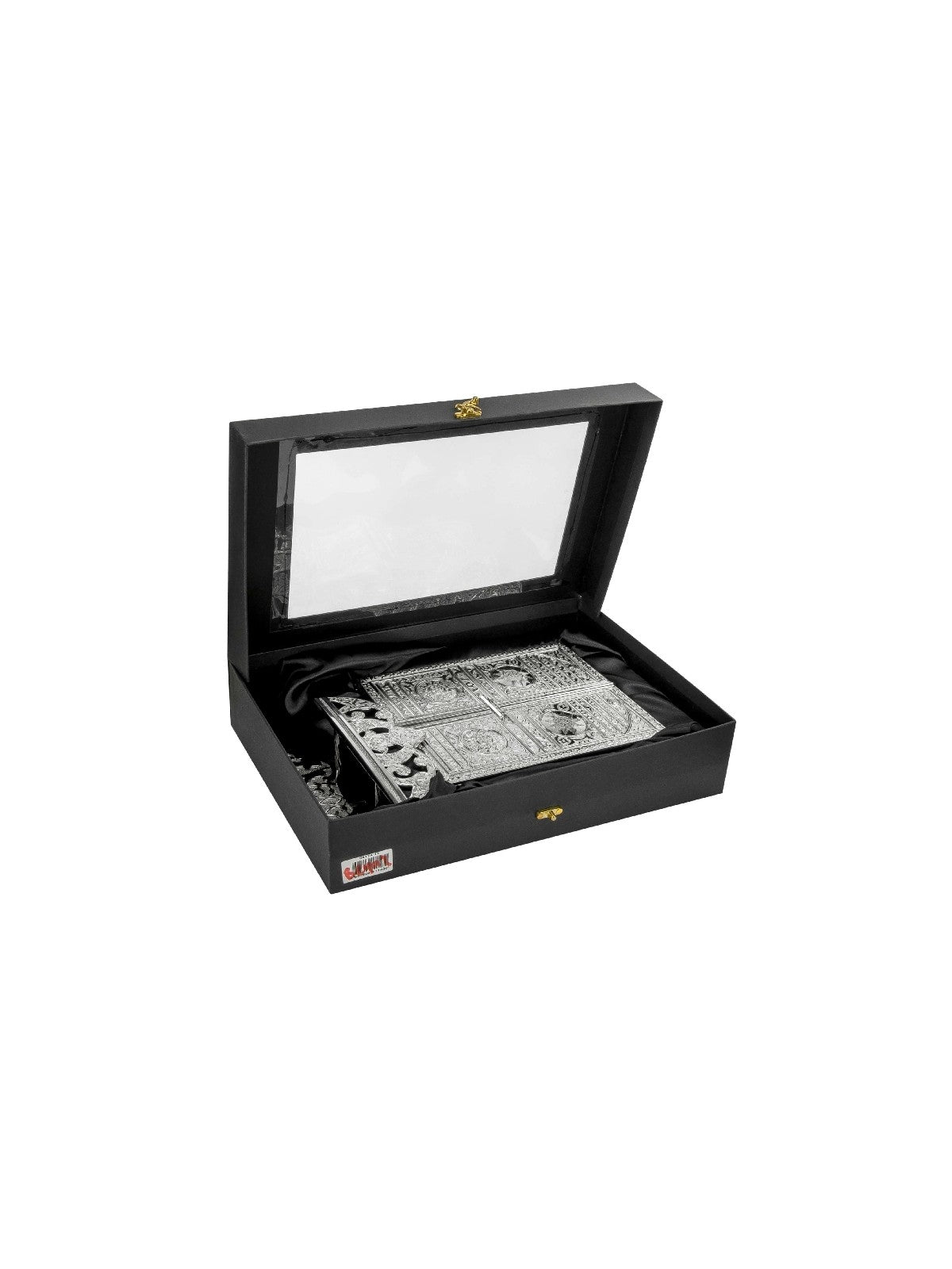 Islamic Metal Quran Box with Stan,Islamic Table Decorations for Home, Silver - ihvan