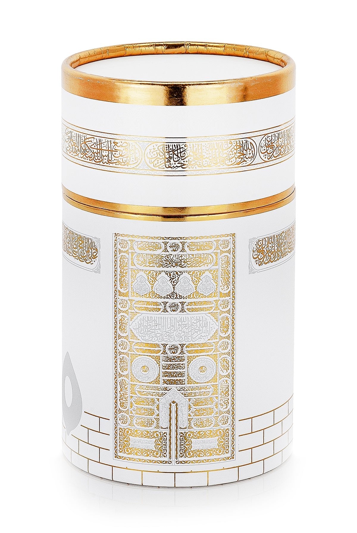 Elegant White Silky Muslim Prayer Rug Set (Sajadah | Tasbih | Cylinder Box) - Ihvan