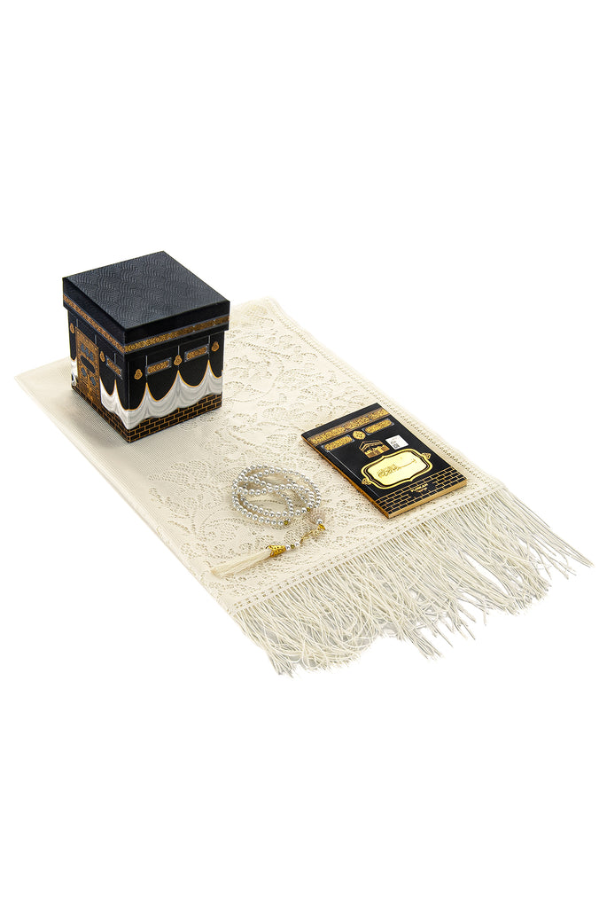 Islamic Tulle Shawl Gift Set | Kaaba Box with Yaseen & Tasbih | Elegant Muslim Prayer Set for Women - Ihvan