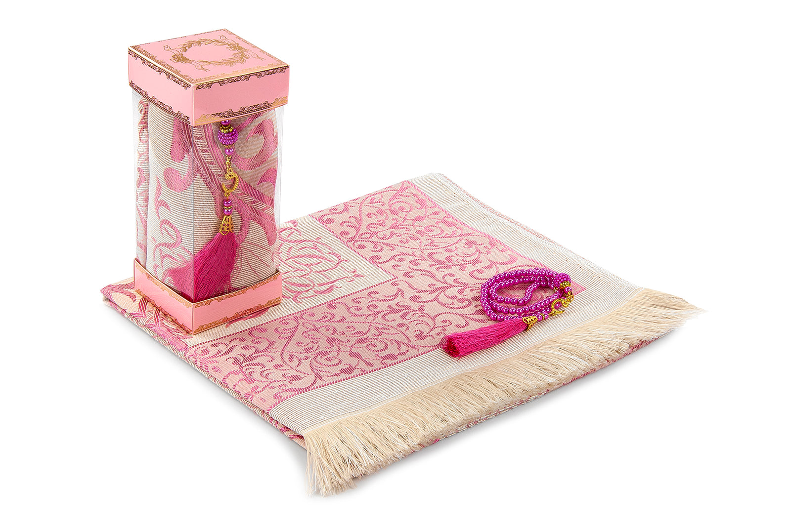 Elegant Muslim Prayer Rug Gift Set (Sajadah | Tasbih | Gift Box) - Ihvan