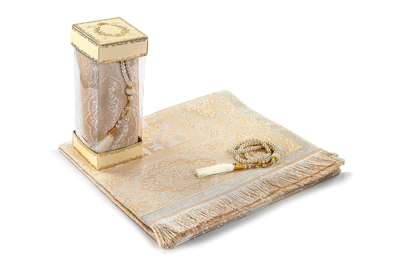 Elegant Muslim Prayer Rug Gift Set (Sajadah | Tasbih | Gift Box) - Ihvan