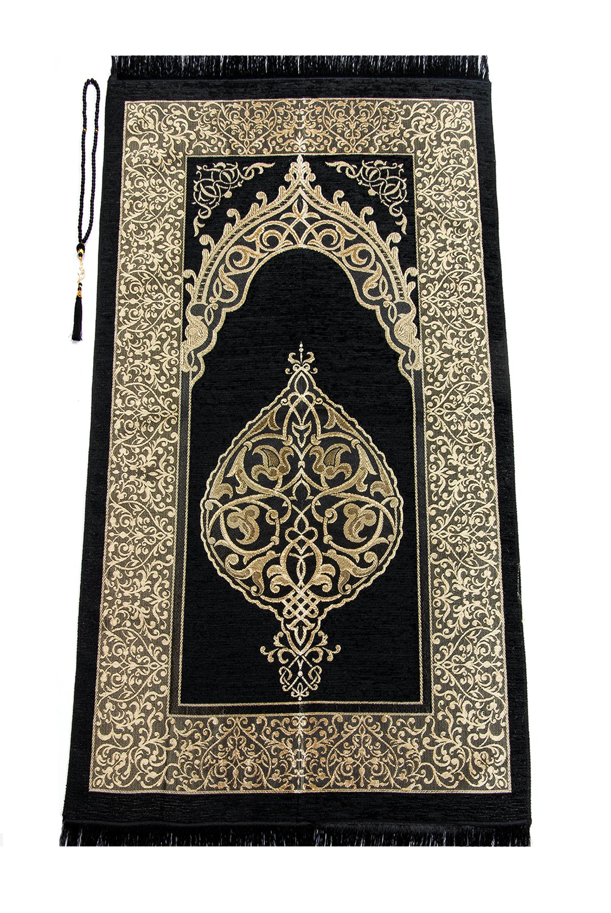 Exclusive Black Muslim Prayer Rug (Sajadah | Janamaz | Salah Mat) - Ihvan
