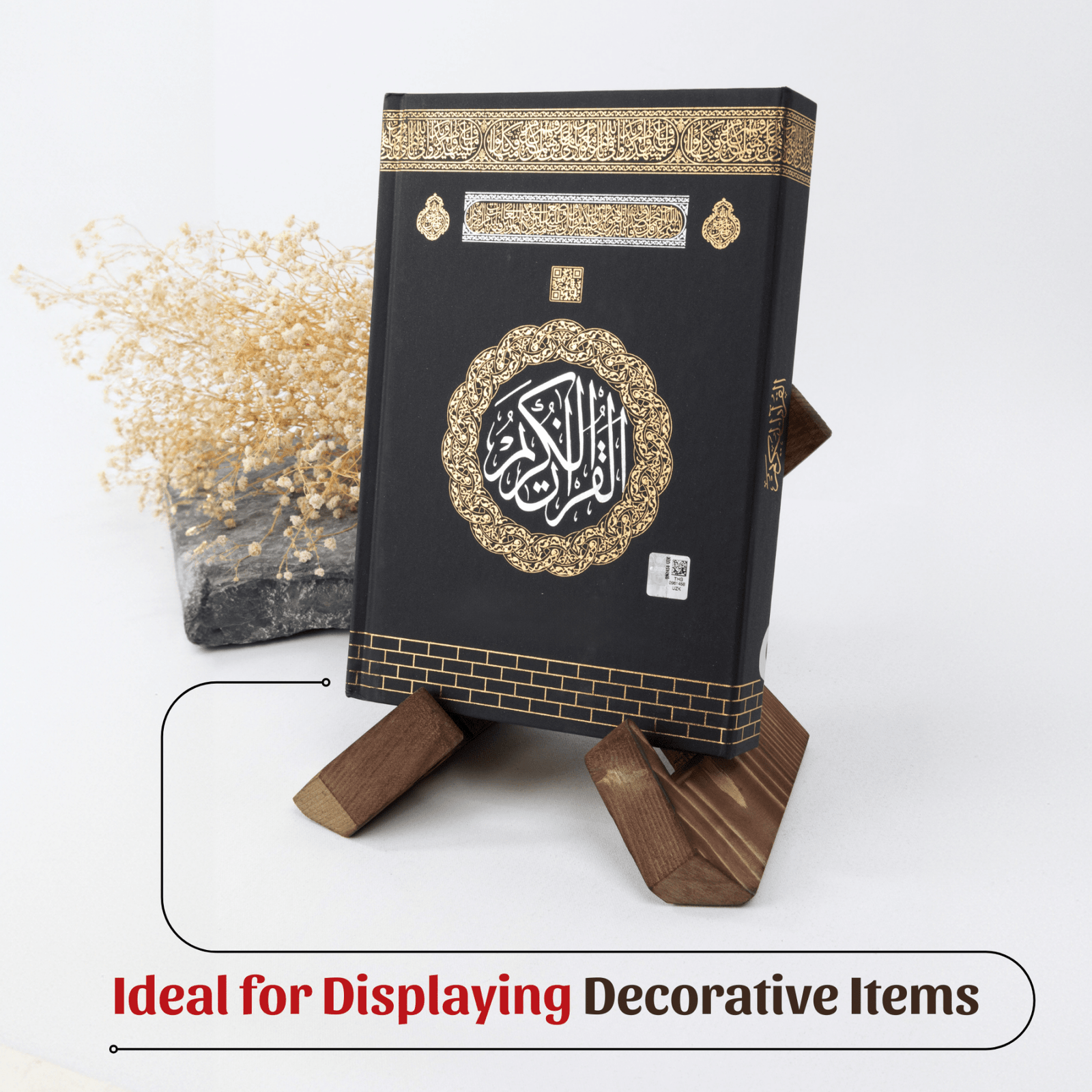 Handmade Wooden Book Stand | Pine Wood Recipe & Tablet Holder | Rustic Foldable Display Easel for Home & Kitchen - Ihvan