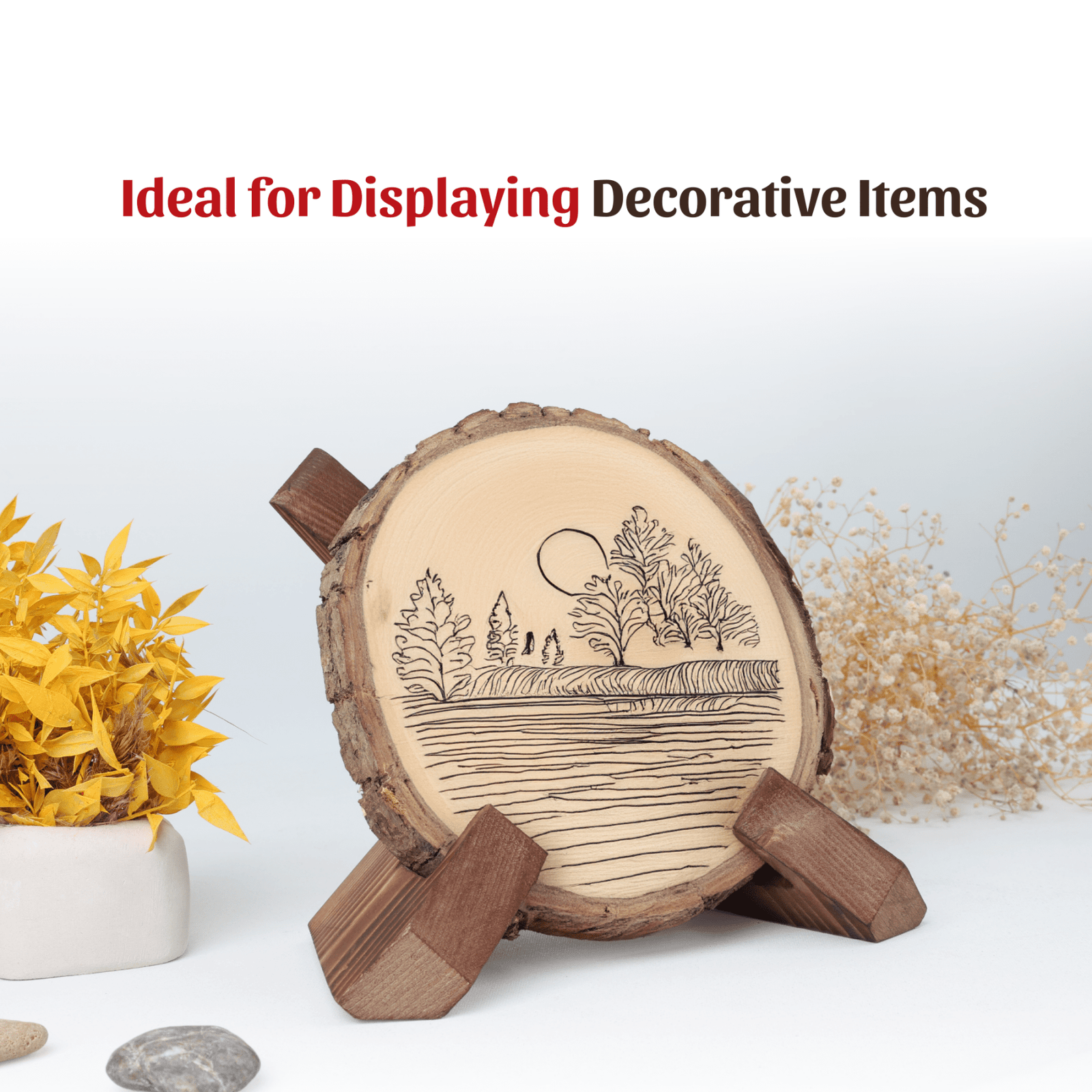 Handmade Wooden Book Stand | Pine Wood Recipe & Tablet Holder | Rustic Foldable Display Easel for Home & Kitchen - Ihvan
