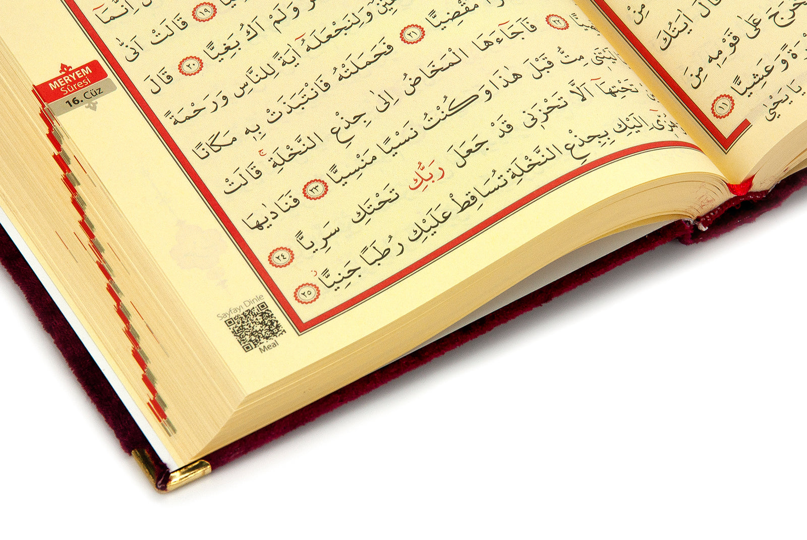 Velvet Covered Quran Al - kareem in Arabic with Elegant Velvet Pouch Bag, Medium Size - ihvan