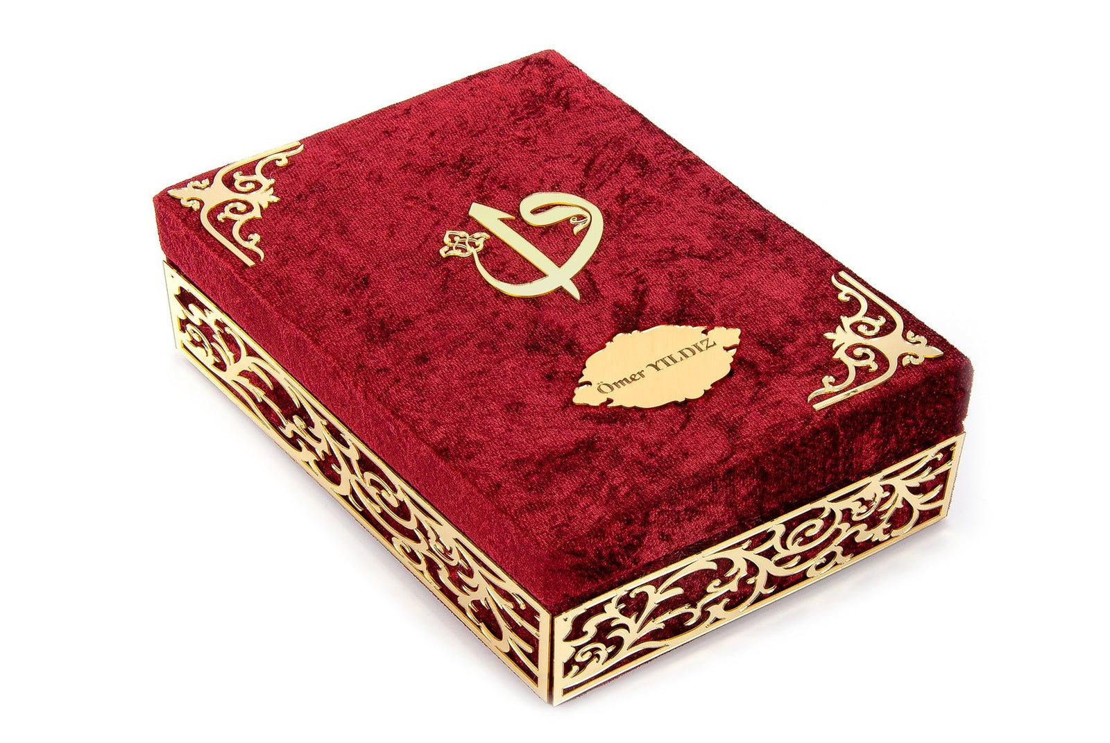 Velvet Covered Holy Quran and Prayer Beads with Decorative Box Set, Islamic Ramadan Eid Gifts - ihvan