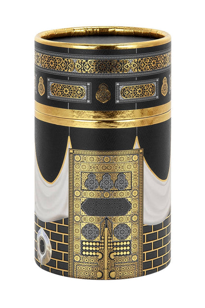 Kaaba Design Muslim Prayer Rug Gift Set (Sajadah | Tasbih | Cylinder Box) - Ihvan