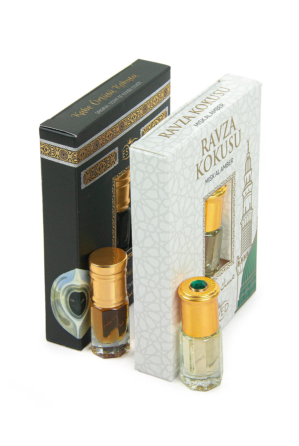 Kaaba & Ravza Essence Set | Islamic Fragrance Duo for Prayer & Gifting | Alcohol-Free Slim Roll-Ons - Ihvan