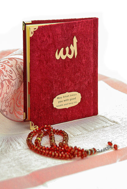 Luxury Taffeta Muslims Prayer Rug Gift Set (Sajadah | Yaseen | Tasbih - Ihvan