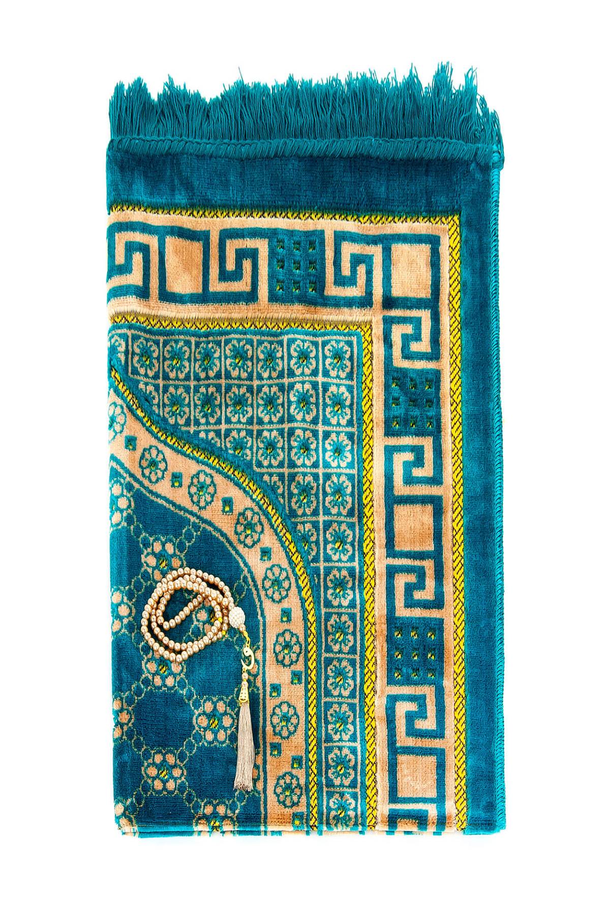 Luxury Velvet Muslim Prayer Rug (Sajadah | Janamaz | Salah Mat) - Ihvan