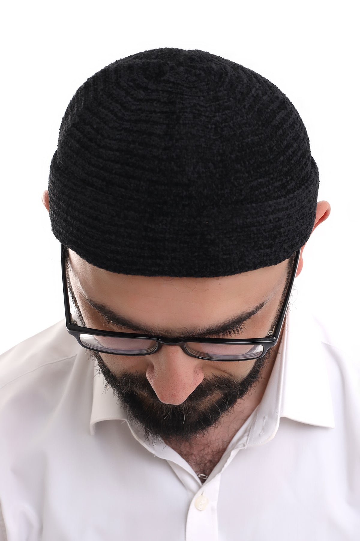 Muslim Men’s Folded Knit Black Kufi Hat | Prayer Cap | Soft & Breathable Islamic Skullcap (Taqiyah) - Ihvan