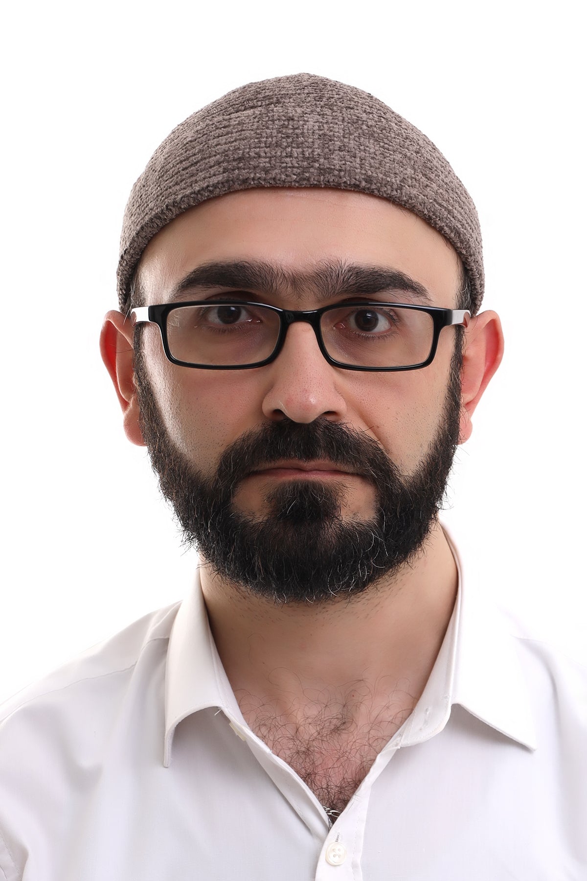 Brown Folded Plain Pattern Winter Velvet Skullcap Hat - ihvan