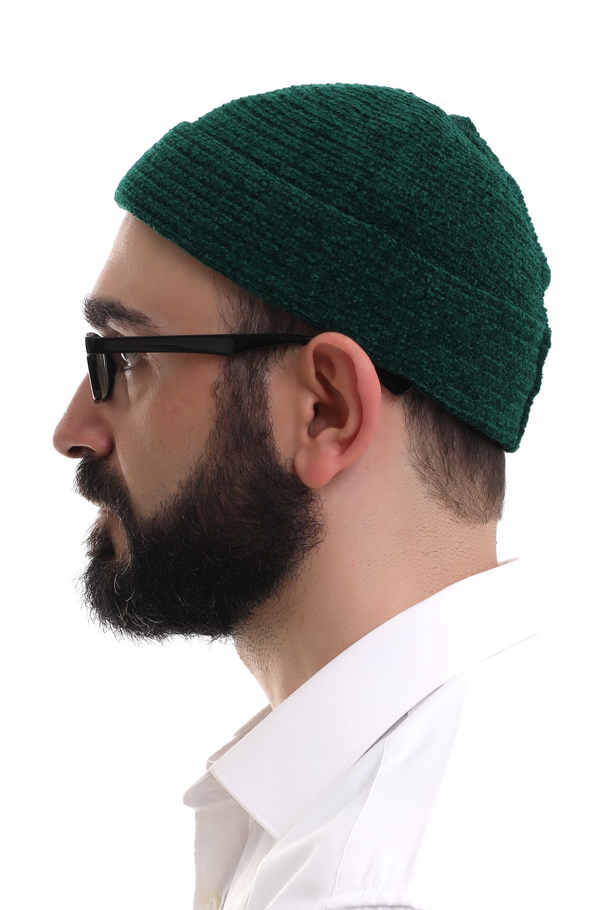 Muslim Men’s Green Knit Kufi Hat | Prayer Cap | Soft & Breathable Islamic Skullcap (Taqiyah) - Ihvan