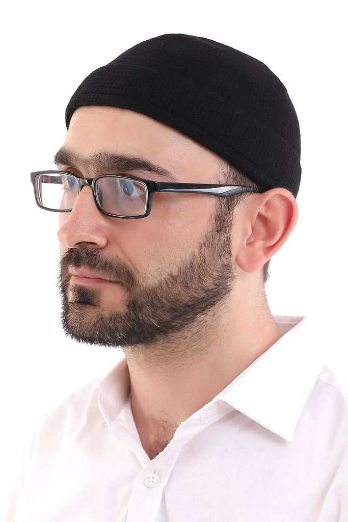 Muslim Winter Velvet Roll - up Edge Skullcap for Men, Islamic Gifts, Standart Size - ihvan