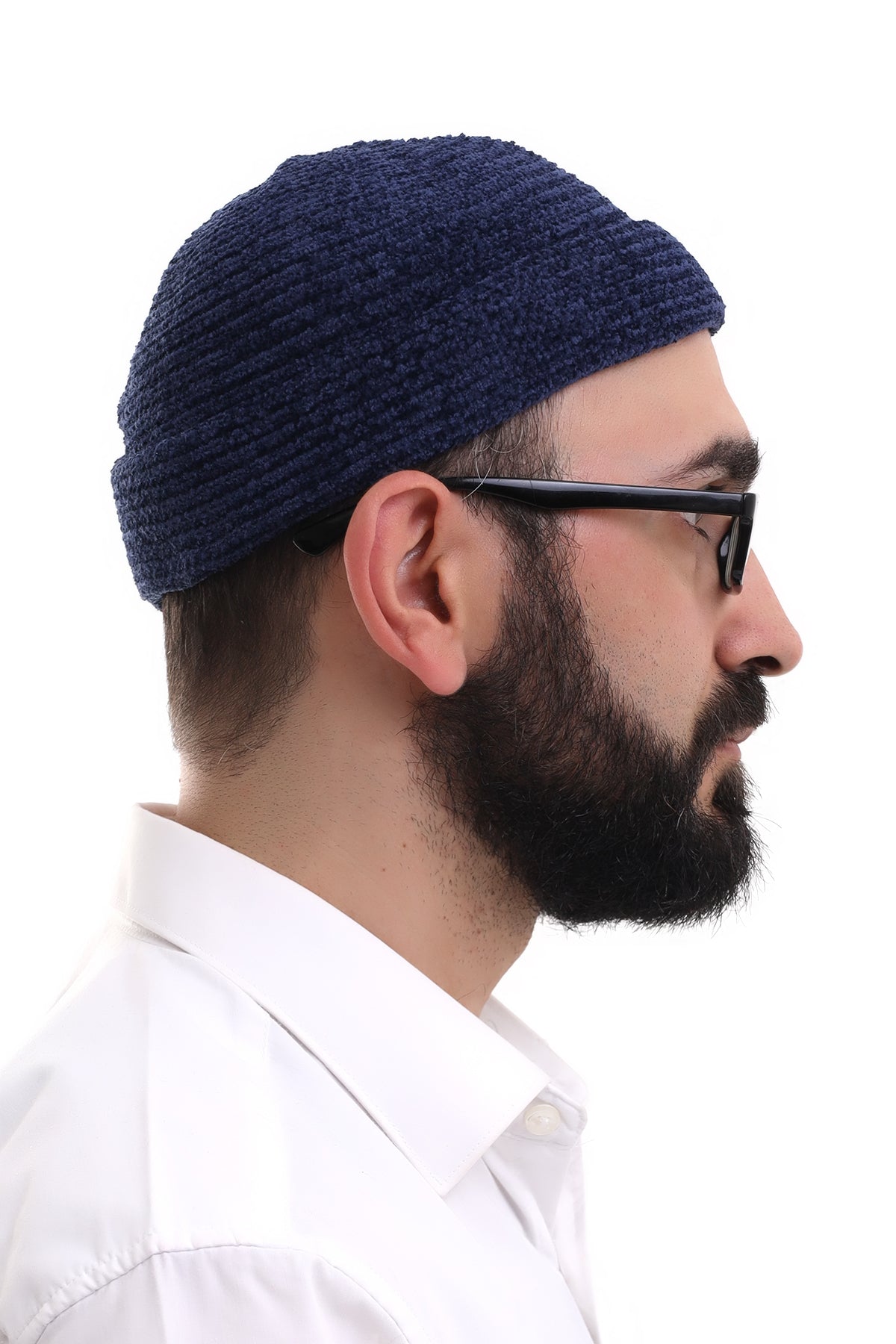 Muslim Men’s Folded Knit Navy Blue Kufi Hat | Prayer Cap | Soft & Breathable Islamic Skullcap (Taqiyah) -  Ihvan