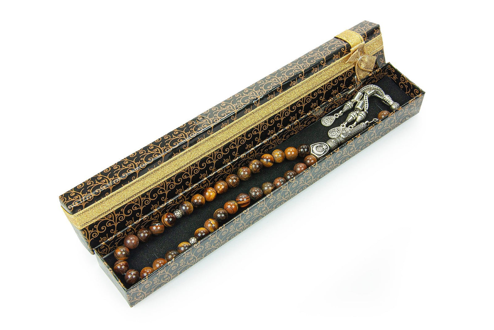 33-Bead Brown Tasbih (Tasbeeh) Rosary | Islamic Prayer Beads with Gift Box | Misbaha for Muslim Men - Ihvan