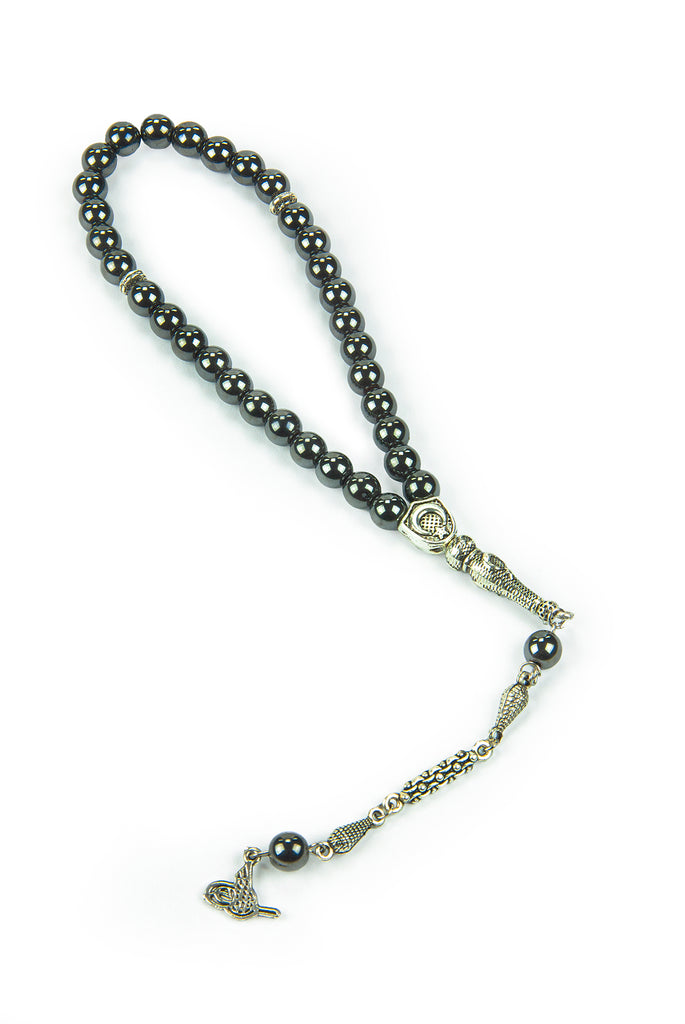 33-Bead Gray Tasbih (Tasbeeh) Rosary | Islamic Prayer Beads with Gift Box | Misbaha for Muslim Men - Ihvan