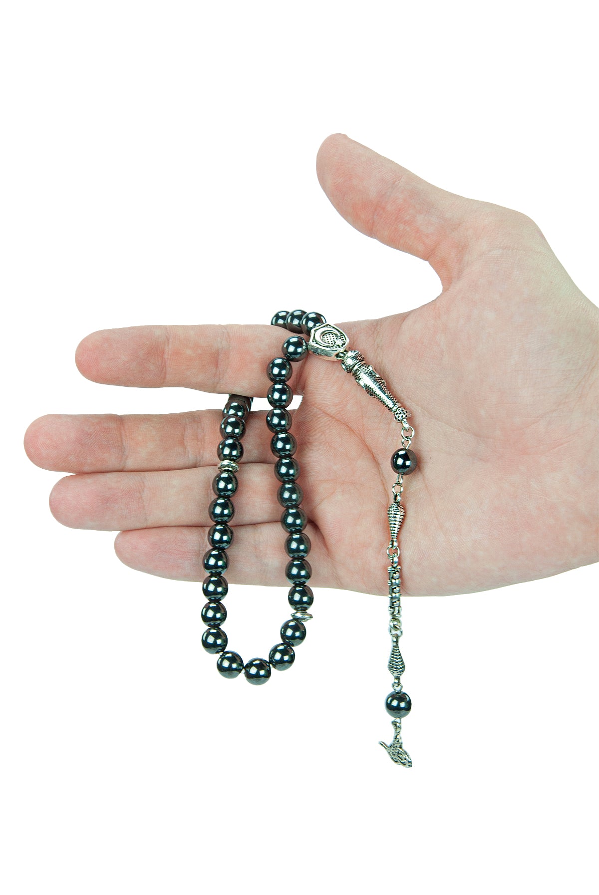 33-Bead Gray Tasbih (Tasbeeh) Rosary | Islamic Prayer Beads with Gift Box | Misbaha for Muslim Men - Ihvan