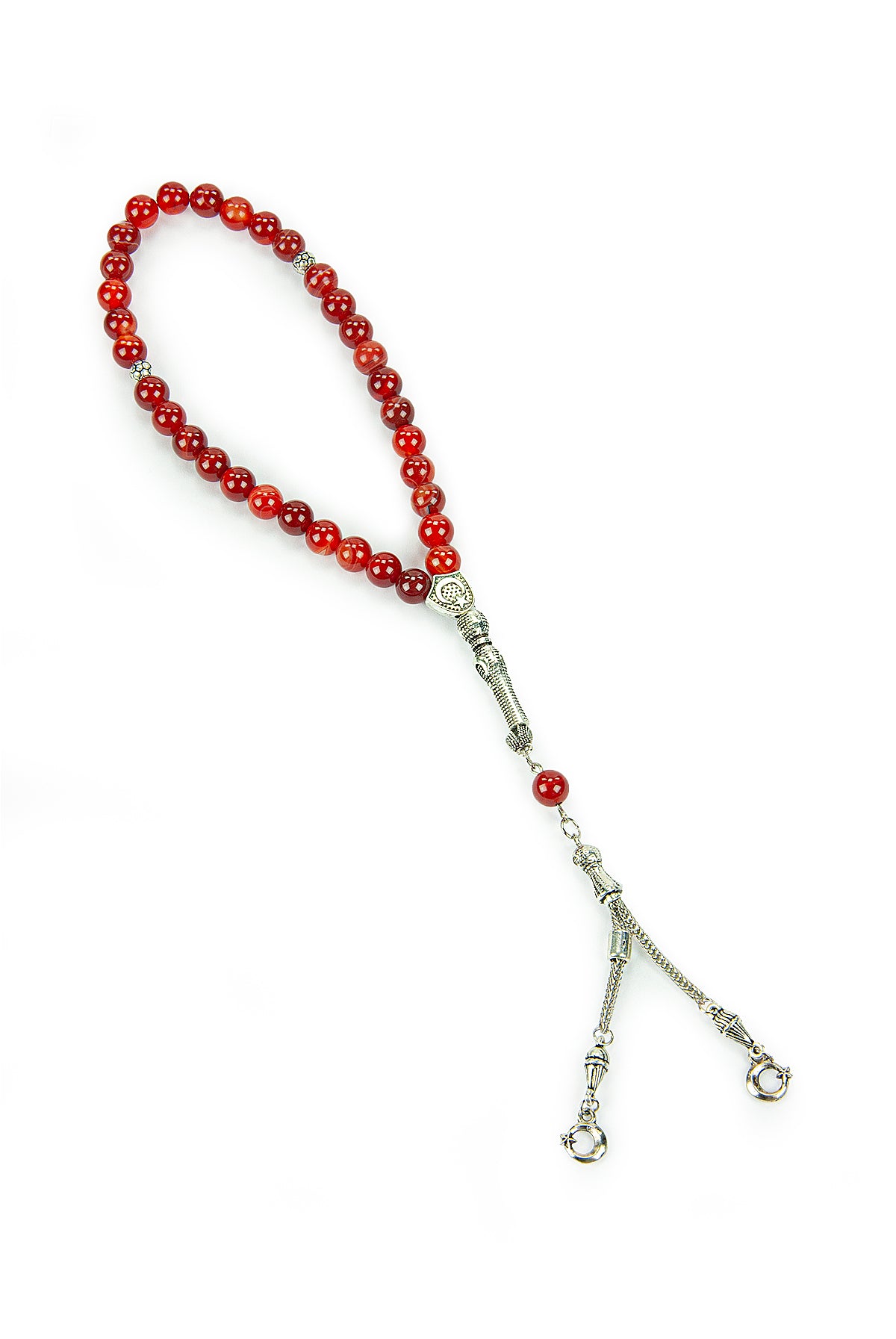 33-Bead Orange Tasbih (Tasbeeh) Rosary | Islamic Prayer Beads with Gift Box | Misbaha for Muslim Men - Ihvan
