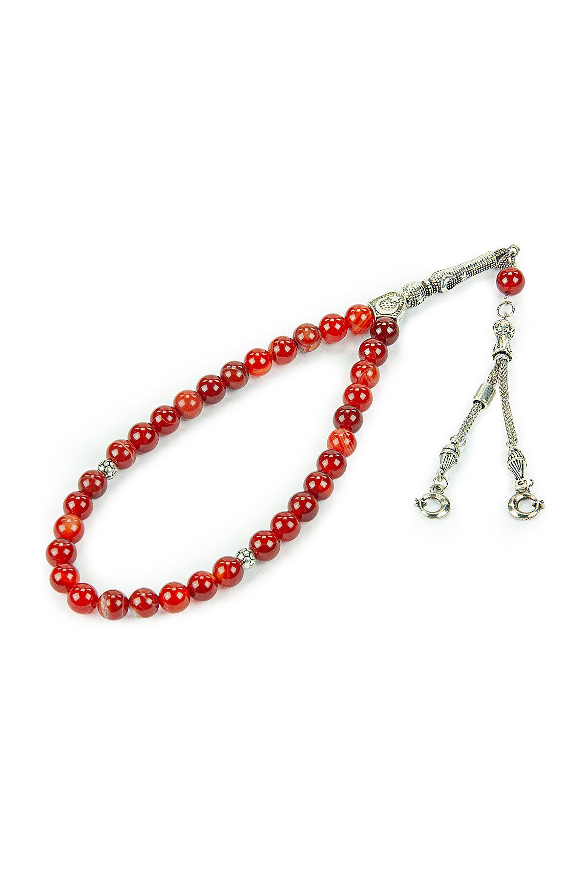 33-Bead Orange Tasbih (Tasbeeh) Rosary | Islamic Prayer Beads with Gift Box | Misbaha for Muslim Men - Ihvan