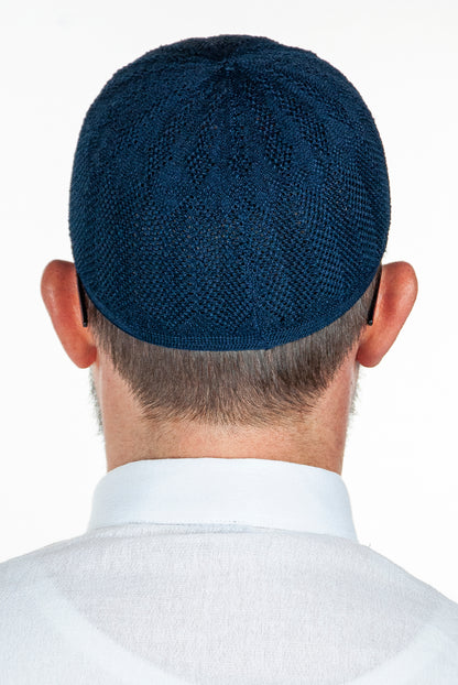 Men’s Navy Blue Knit Kufi Hat | Islamic Prayer Cap | Taqiyah, Takke & Skullcap - Ihvan