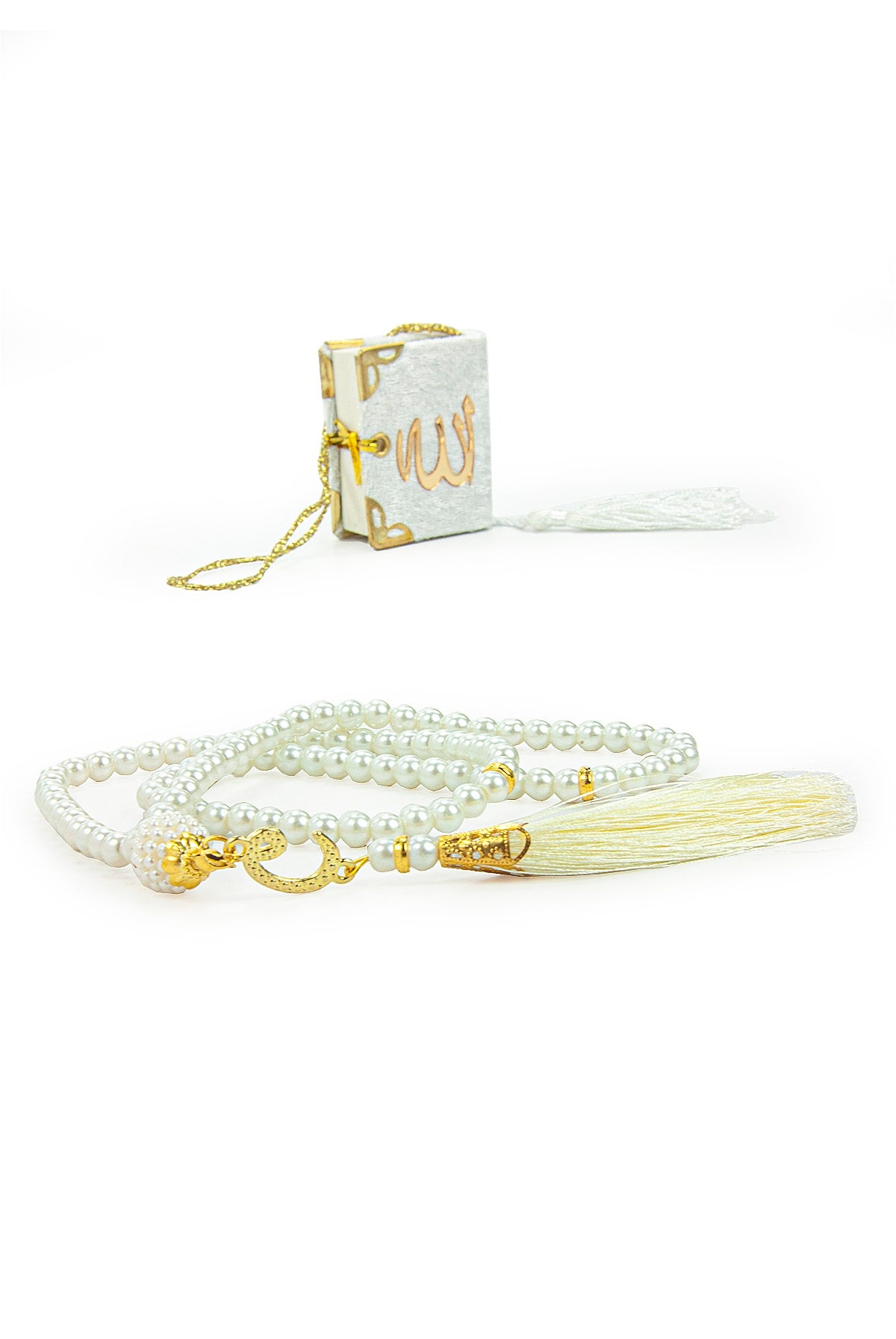 Islamic Prayer Gift Set | Velvet Mini Quran & 99-Bead Tasbih in Cylinder Box - Ihvan