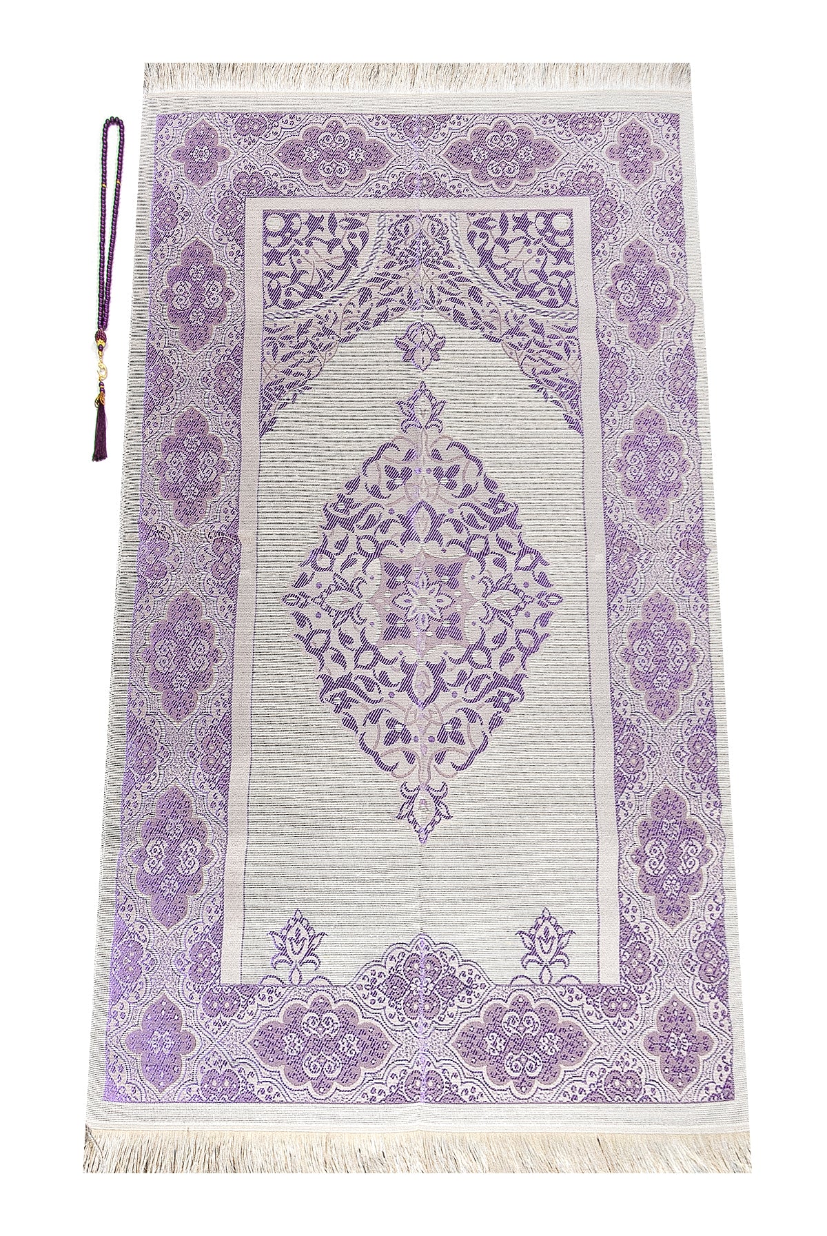 Modern Silky Prayer Rug Gift Set (Sajadah | Tasbih | Decorative Gift Box) - Ihvan