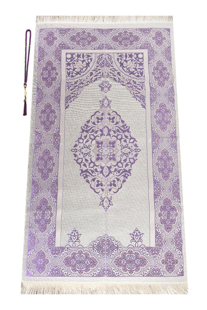 Modern Silky Prayer Rug Gift Set (Sajadah | Tasbih | Decorative Gift Box) - Ihvan