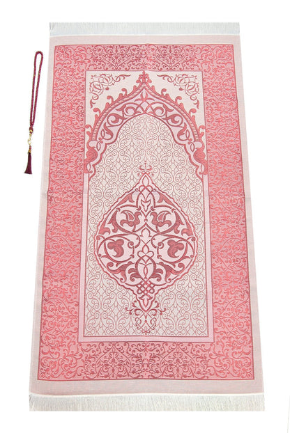 Modern Silky Prayer Rug Gift Set (Sajadah | Tasbih | Decorative Gift Box) - Ihvan