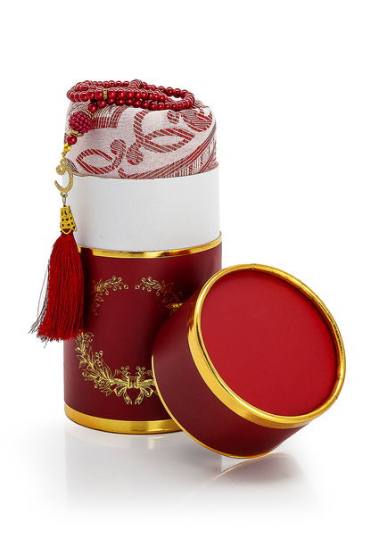 Modern Silky Prayer Rug Gift Set (Sajadah | Tasbih | Decorative Gift Box) - Ihvan