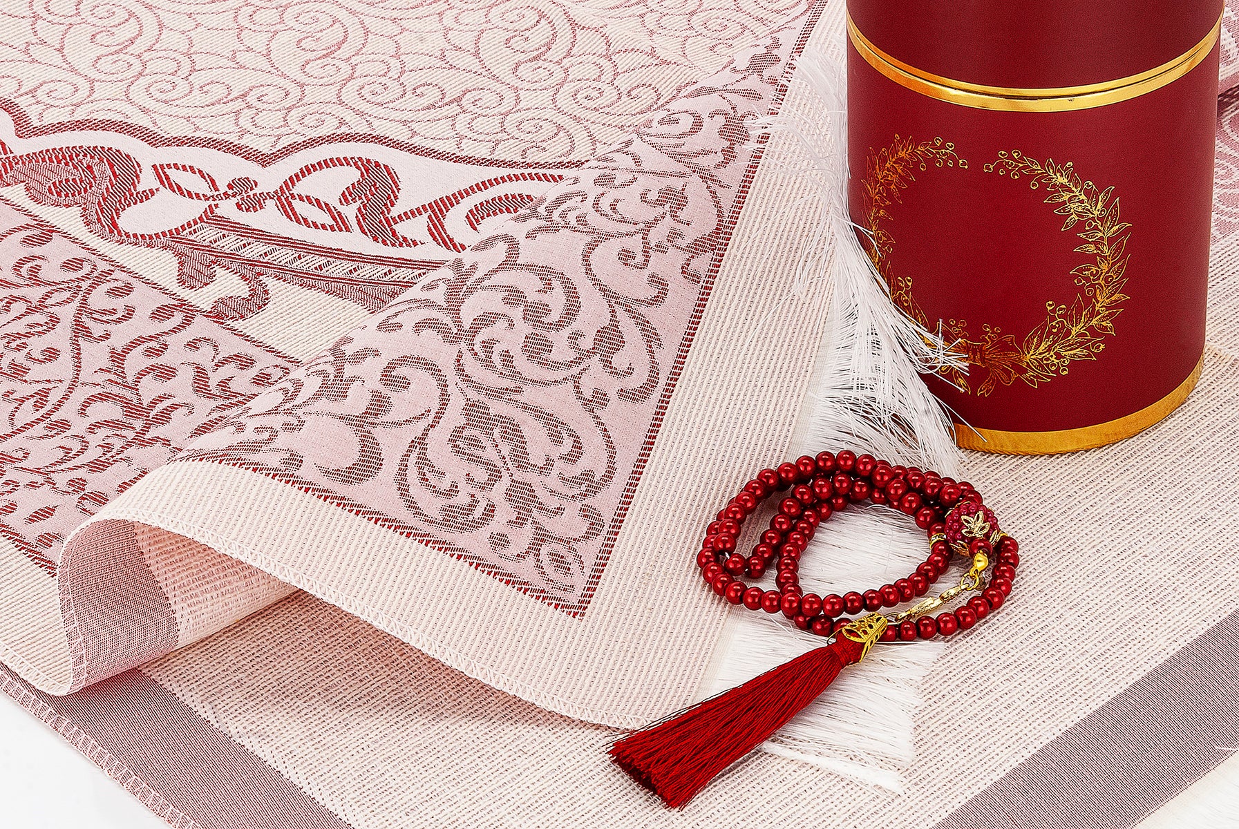 Modern Silky Prayer Rug Gift Set (Sajadah | Tasbih | Decorative Gift Box) - Ihvan