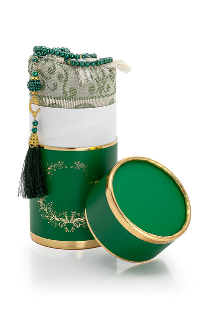 Modern Silky Prayer Rug Gift Set (Sajadah | Tasbih | Decorative Gift Box) - Ihvan