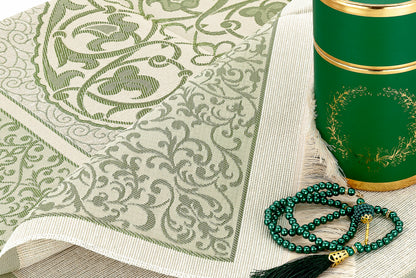 Modern Silky Prayer Rug Gift Set (Sajadah | Tasbih | Decorative Gift Box) - Ihvan