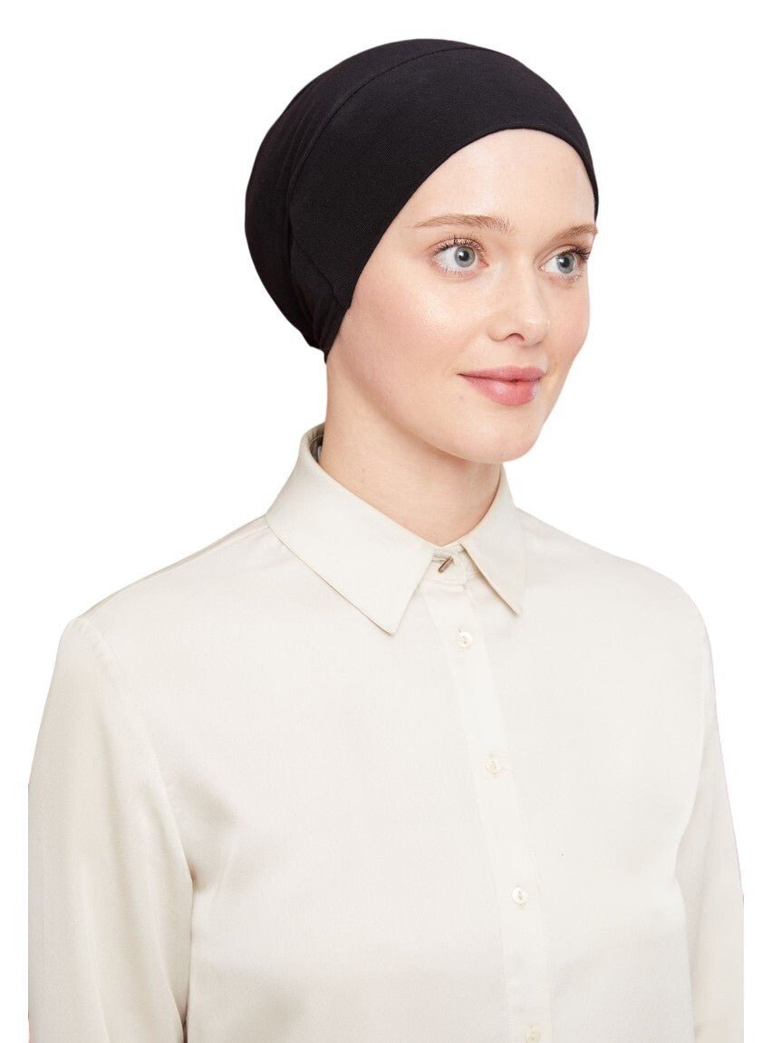 Non-Slip Hijab Undercap | Islamic Women's Hijab Bonnet | Underscarf Bonnet for Muslim Women - Black- Ihvan