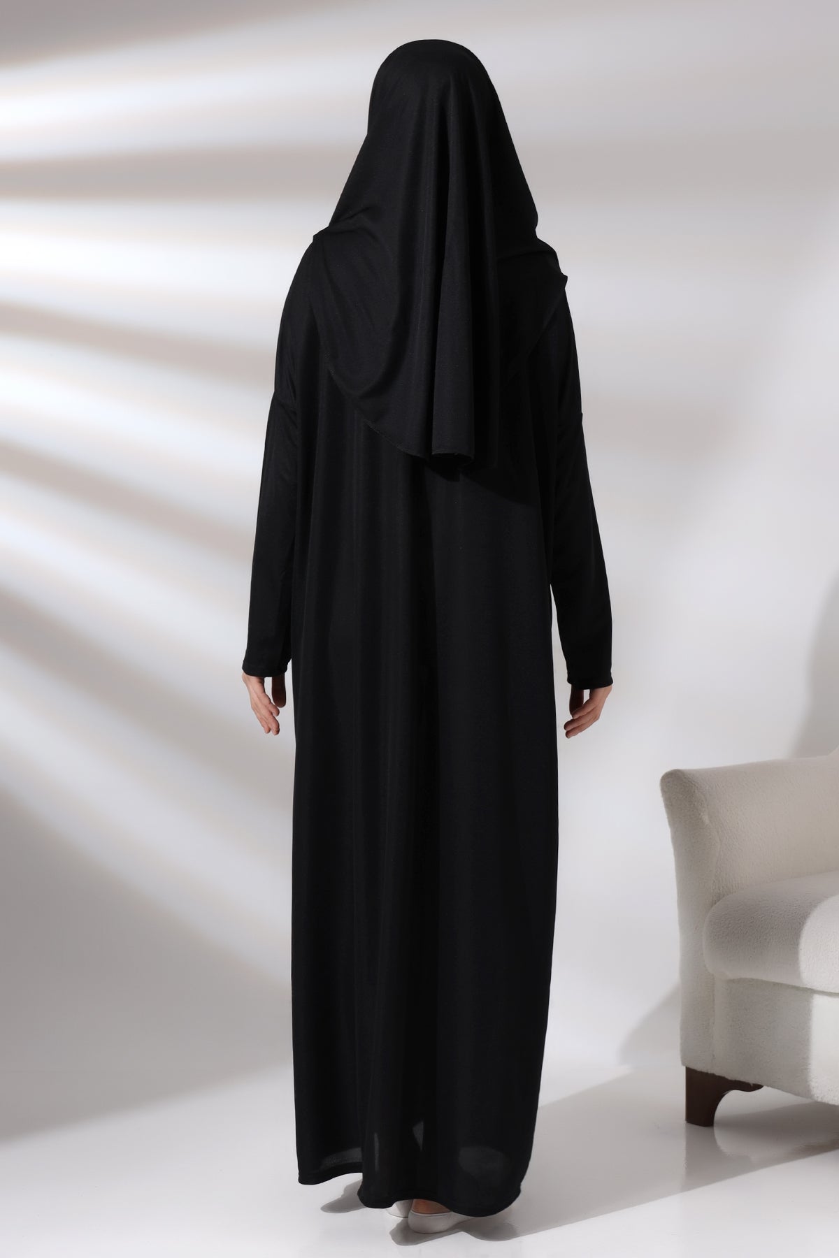 One - Piece Full - Length Long Sleeve Hijab Abaya Dresses for Women with Prayer Rug & Rosary - ihvan