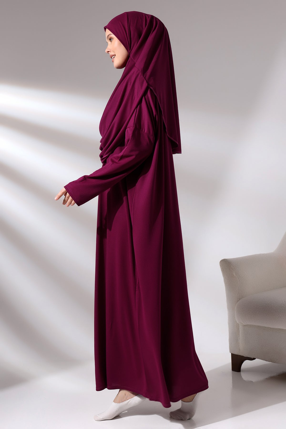 One - Piece Full - Length Long Sleeve Hijab Abaya Dresses for Women - ihvan