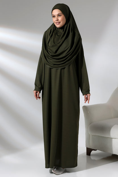 One - Piece Full - Length Long Sleeve Hijab Abaya Dresses for Women - ihvan