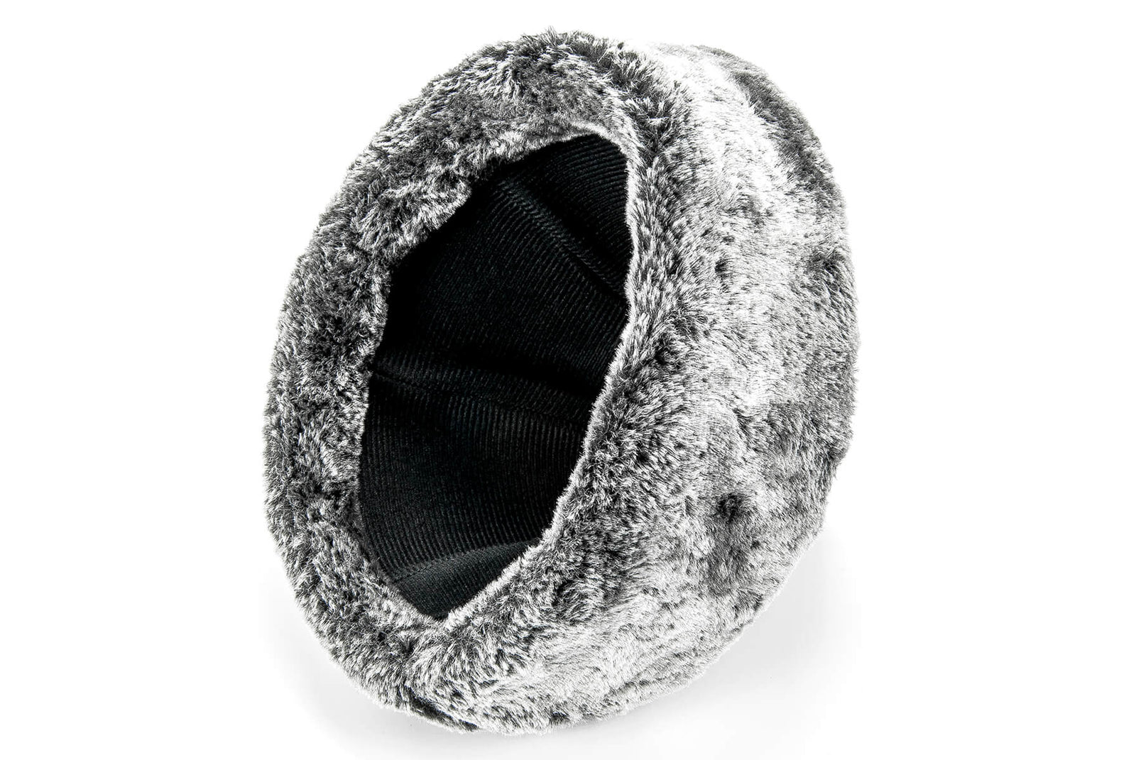 Ottoman Bork Hat | Black Faux Leather & Gray Fur Winter Cap | Turkish Heritage Ertugrul Hat - Ihvan