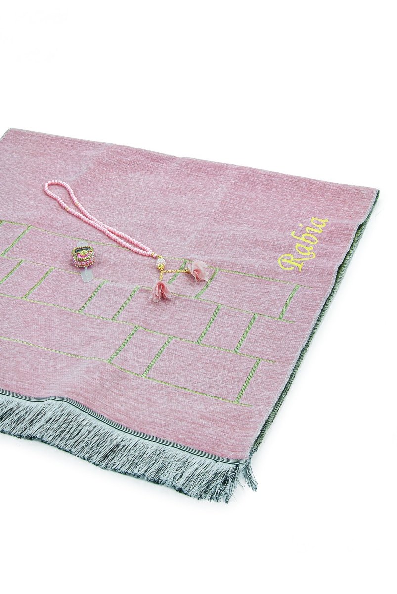 Prayer Rug Gift Set for Mom | (Sajadah | Tasbih | Counter | Decorative Gift Box ) - Ihvan