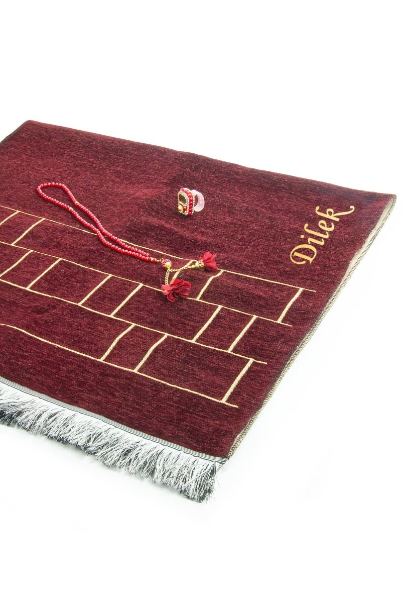 Prayer Rug Gift Set for Mom | (Sajadah | Tasbih | Counter | Decorative Gift Box ) - Ihvan