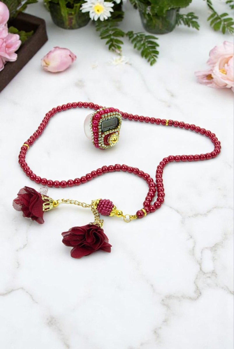 Prayer Rug Gift Set for Mom | (Sajadah | Tasbih | Counter | Decorative Gift Box ) - Ihvan