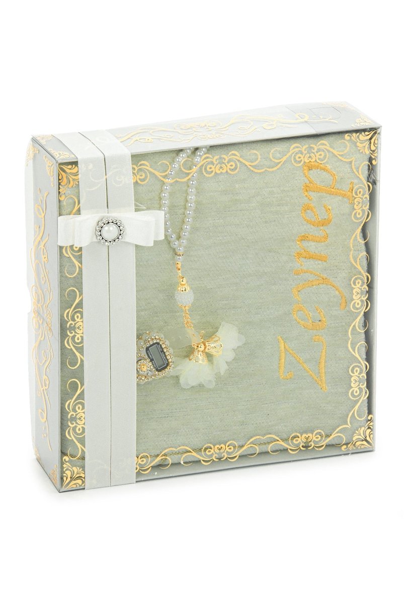 Prayer Rug Gift Set for Mom | (Sajadah | Tasbih | Counter | Decorative Gift Box ) - Ihvan