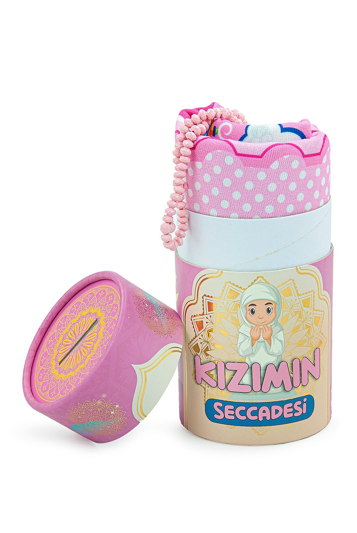Pink Kids Prayer Mat  | Girls' Prayer Rug (Sajadah, Janamaz) | Tasbih | Coin Box - Ihvan