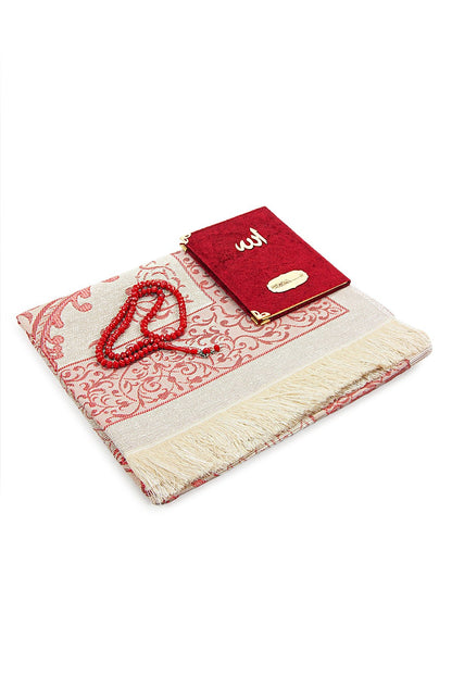 Luxury Velvet Muslim Prayer Gift Set | Prayer Rug (Sajadah)  | Tasbih | Yaseen Book - Ihvan